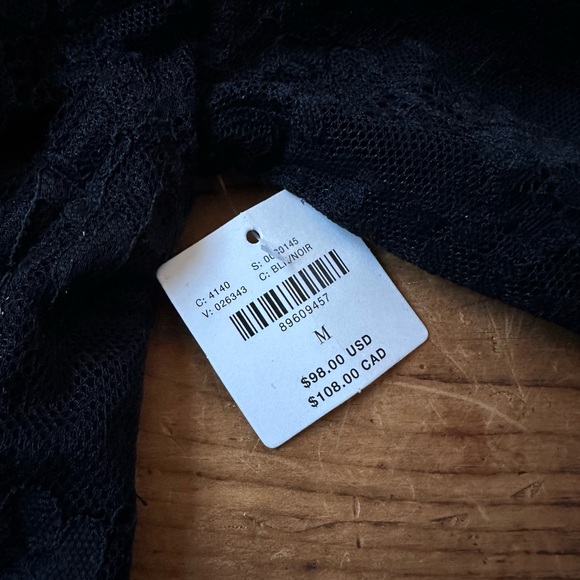 NEW Anthropologie Long Sleeve Cut Out Lace Body Suit Black Medium M Bustier NWT - Picture 8 of 9